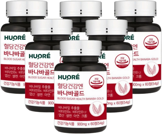 바나바잎 바나바추출물 혈당건강엔 바나바 골드, 60정, 6개 - 쿠팡