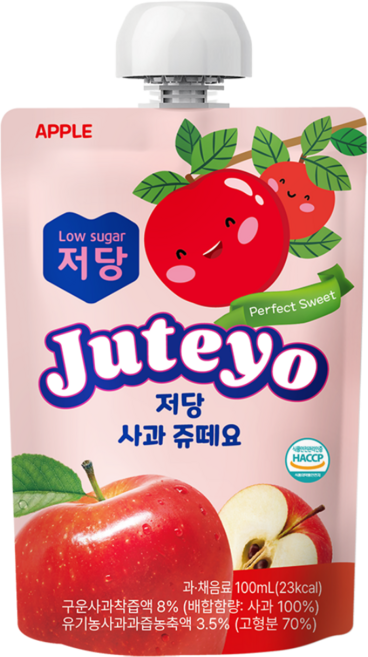 [쥬떼요]저당 저칼로리 저자극 사과주스 쥬떼요 20팩/40팩[원산지:국산], 20개, 100ml