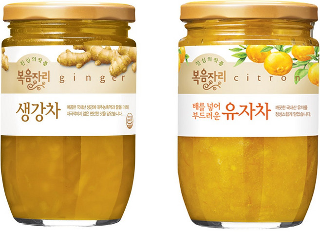 [복음자리] 유자차 480g + 생강차 470g 국산 유자 생강