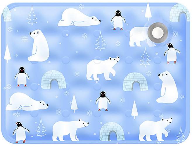 엠엠비프로 강아지 쿨매트 반려견쿨링방석, 물충전아이스젤소형, 하늘북극곰, 1개