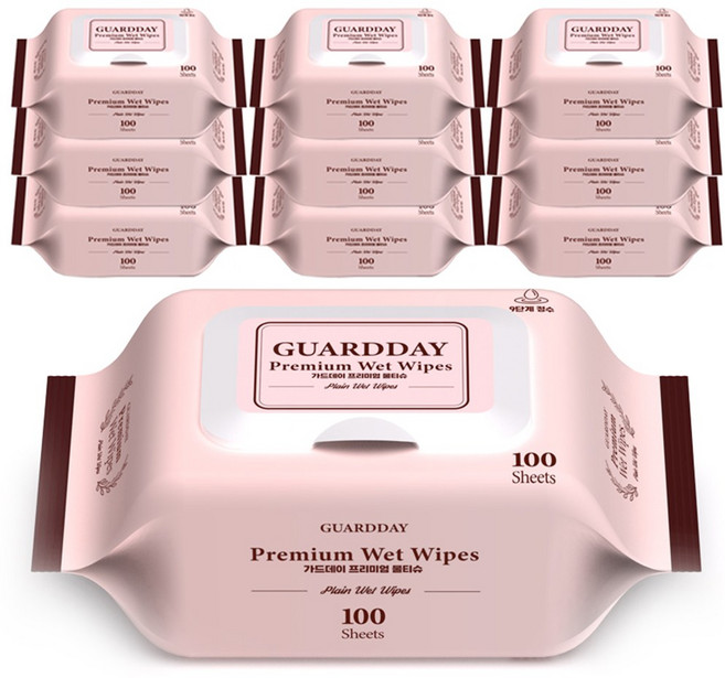 오더고 프리미엄 물티슈 캡형100매 10매, 230g, 100매입, 10개