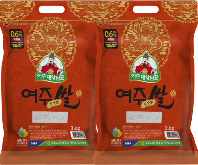 여주시농협 대왕님표 여주쌀 진상미, 상등급, 3kg, 2개