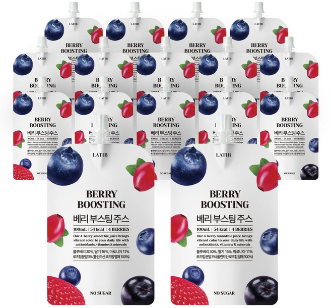 [라티브] 4가지 베리의 강력한 항산화 시너지 베리부스팅 주스, 28개, 100ml
