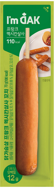 아임닭 닭가슴살 프랑크 꼬치 소시지 멕시칸살사 70g, 20개