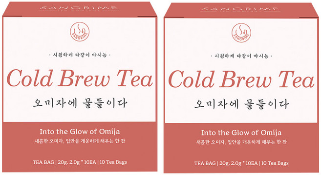 산그리메 오미자에물들이다. 콜드브루티 20g 티백, 2개, 10개입, 2g