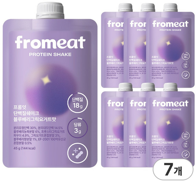 속세맛 다이어트 프롬잇 단백질 쉐이크 블루베리그릭요거트맛 파우치 식사대용, 21개, 45g
