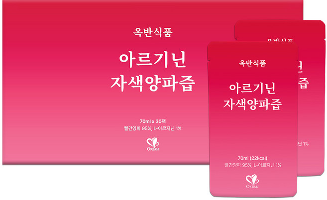 옥반식품 아르기닌 자색양파즙, 150팩, 70ml