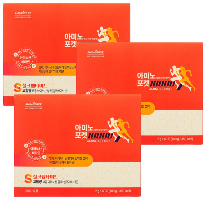 체력 일상의 회복 18가지 아미노산 아미노포켓10000 (50포), 100g, 3개