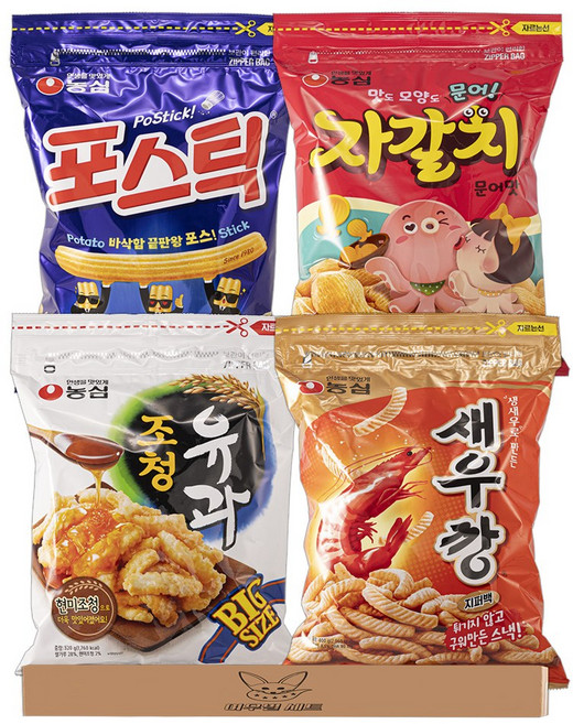 여우별 세트 과자4호 대용량 지퍼백 과자 4종 혼합세트, 1개