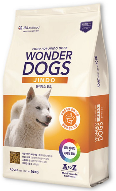 제일펫푸드 원더독스 진도 기능성 사료, 어덜트, 10kg, 1개