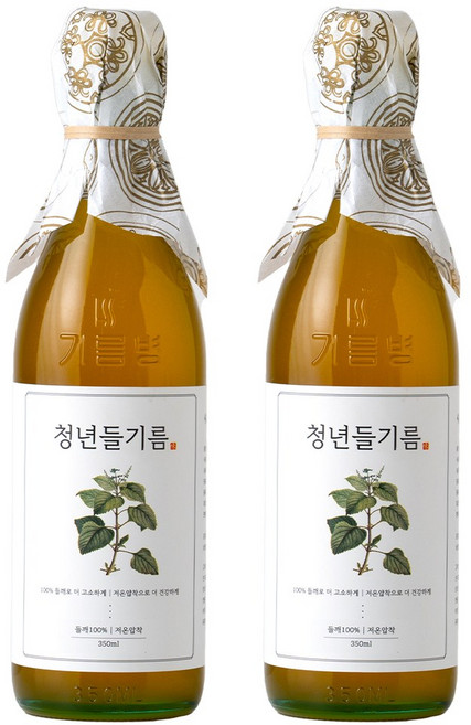 저온압착 청년 들기름, 2개, 350ml