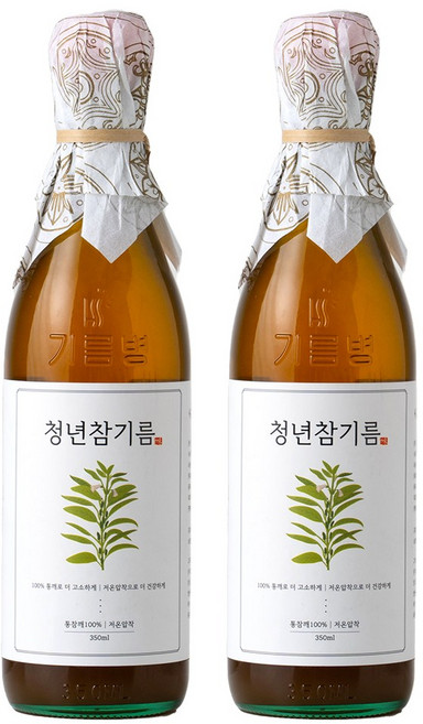 저온압착 청년 참기름, 350ml, 2개
