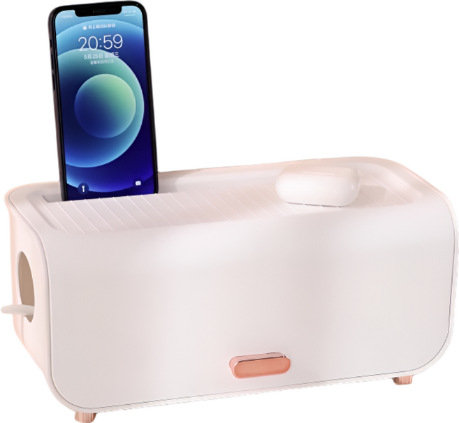 쪼이소 모던심플 멀티탭 정리함, 화이트, 1개