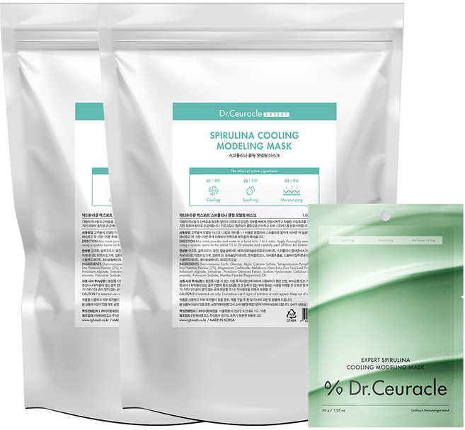 닥터슈라클 스피룰리나 쿨링 모델링 마스크 팩 1kg 2개 + 30g 1개 증정 (2kg+30g), 3개, 1개입