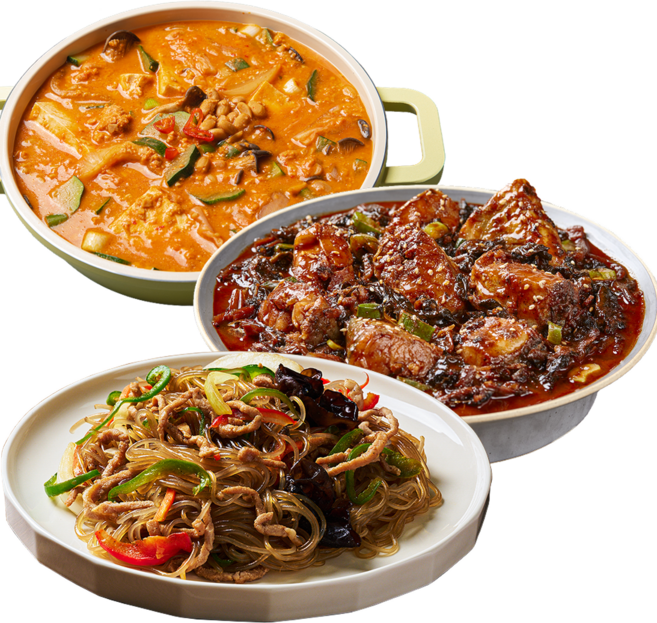 [쿡솜씨][부모님초대세트]시래기코다리조림+담양청국장+잔치잡채 밀키트 6인분, 1개