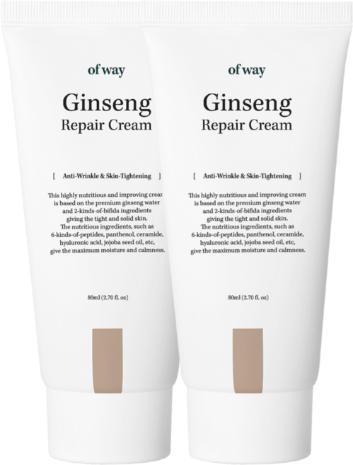 [손상탄력/영양] 오브웨이 유기농 홍삼 펩타이드 안티에이징 크림, 2개, 80ml