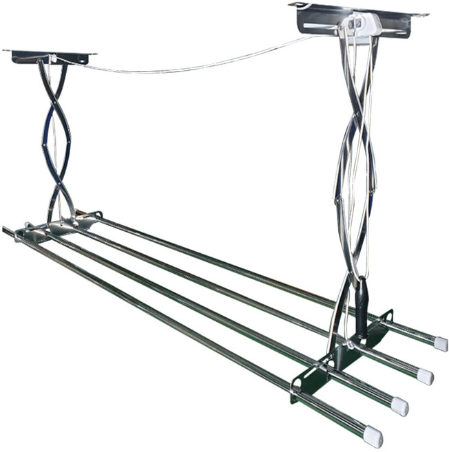 세양아트 2단 3단 상단봉 천장건조대 올 스텐 반자동 베란다 창고 천정 빨래건조대, 없음, 슬라이드형 4봉