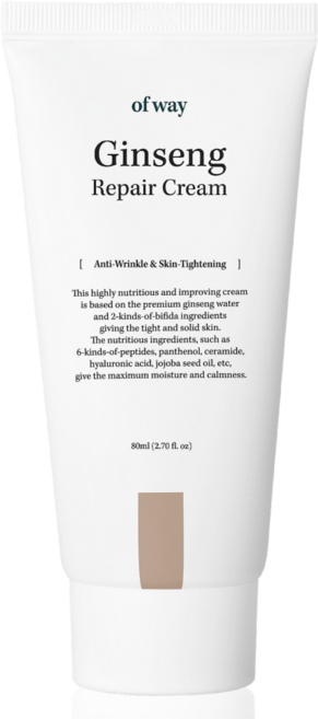 오브웨이 6종 안티에이징 필수 성분 유기농 저자극 홍삼 리페어 크림, 1개, 80ml