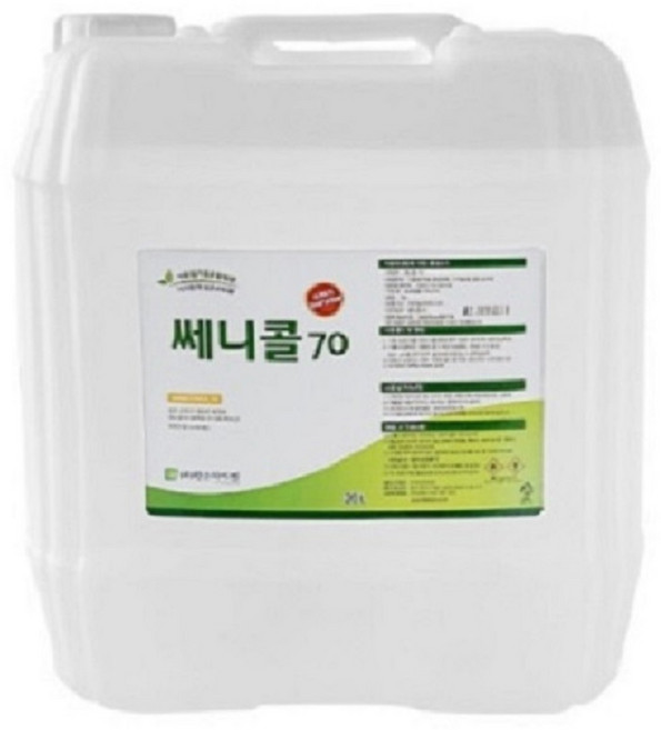 쎄니콜70 알콜소독제 대용량 업소용 말통 급식소 식품업체 가정용 장난감 에탄올 뿌리는 소독제, 1개, 20L