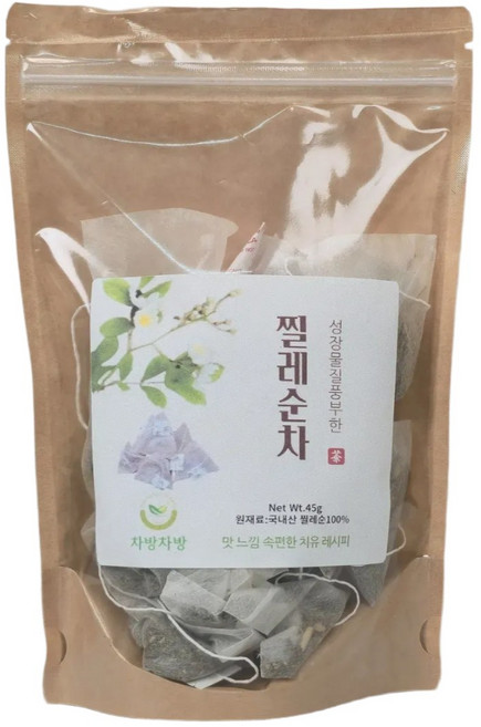 찔레 잎 순차 가마솥 덖음 전통 티백 차 45g, 1박스, 30개입, 1.5g