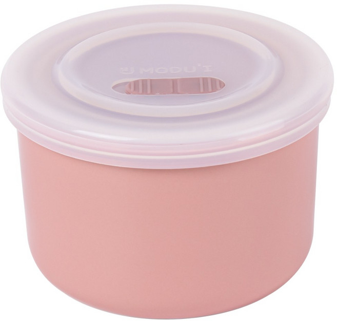블루마마 도자기 이유식 밀폐보관용기, 핑크, 1개, 250ml