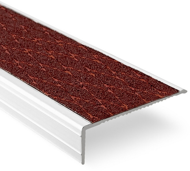 SD-1620 계단미끄럼방지 대리석 화강석 나무데크 논슬립 알루미늄베이스+세라믹다이아패드, 1M_브라운, 1개, 1M 브라운