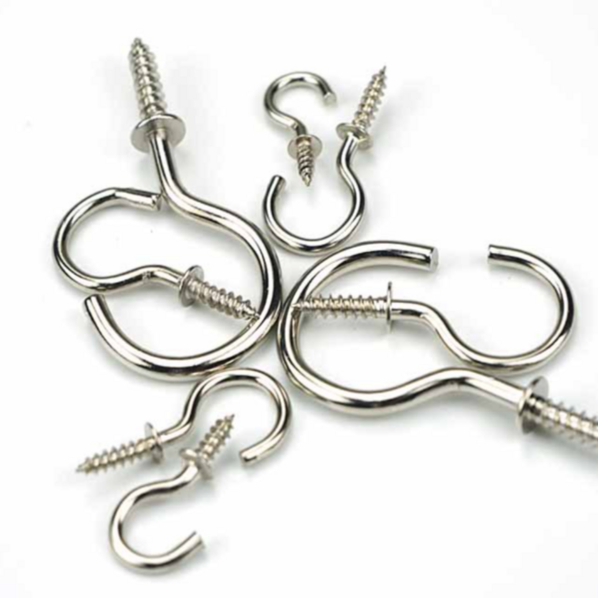 물음표 고리나사 천장 후크 고리 나사세트, 실버, 1개