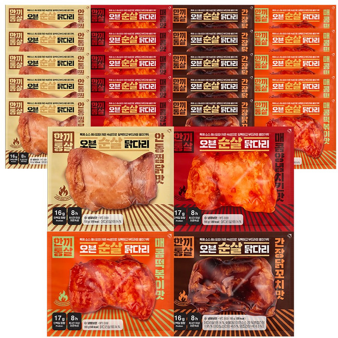 한끼통살 오븐 순살 닭다리 혼합 24개입, 24개, 100g