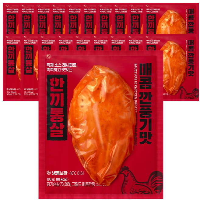 한끼통살 통살 닭가슴살 매콤깐풍기맛 20개입, 20개, 100g