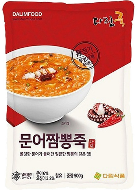 다림식품 문어 짬뽕죽 500g 쫄깃쫄깃 불향가득, 1개