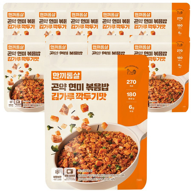 한끼통살 곤약현미볶음밥 김가루깍두기맛 10개입, 10개, 180g