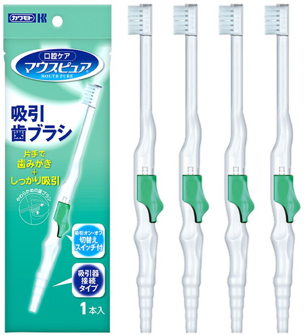 가와모토 석션 칫솔 브러쉬 칫솔모 환자용, 1세트, 4개입