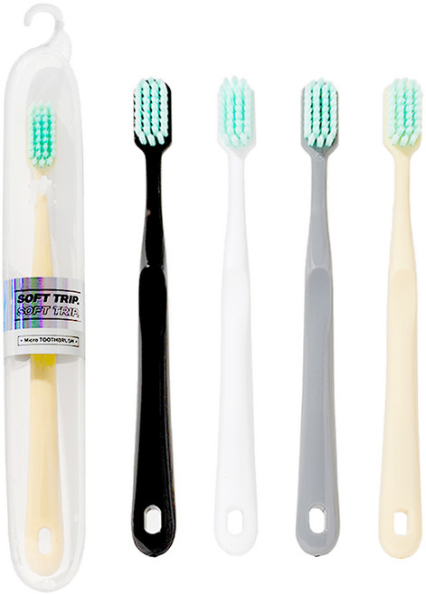 니드오브 초미세모 여행용 칫솔 + 케이스 세트, 1세트, 4개입