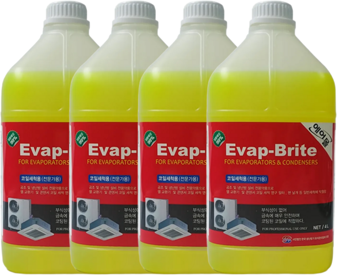 에바브라이트 3.78L 4개 1박스 에어컨 핀 세척제