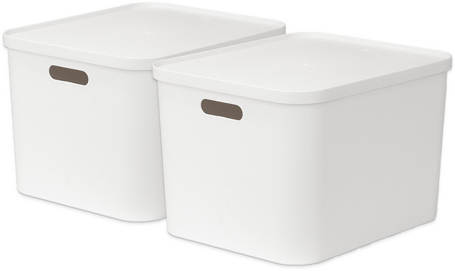 아임홈리빙 국내 제조 더채움 손잡이 팬트리 수납함, 화이트, 2개