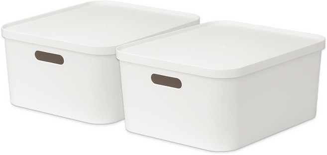 아임홈리빙 국내 제조 더채움 손잡이 팬트리 수납함, 화이트, 2개