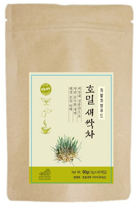 귀리 새싹 티백차 수제 덖음 전통 침출차 60g, 귀리 새싹 티백차1봉지, 1.5g, 1개, 40개입