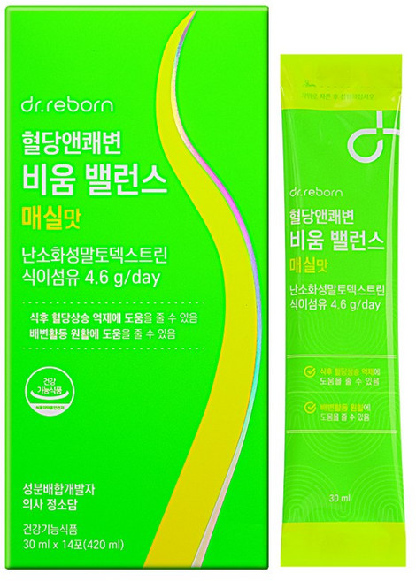 닥터리본 의사가만든 혈당앤쾌변 비움 밸런스 매실맛 장디톡스 비움의정석 화장실직행 건강한 혈당관리와 쾌변 서포트 너무 맛있는 마시는 관장약, 1박스, 14회분