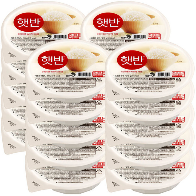 씨제이 햇반 백미밥, 210g, 20개