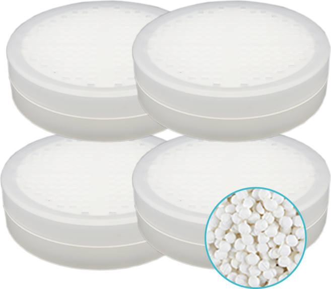 대림바스 디클린 염소제거 세라믹볼 호환필터 4개, 화이트