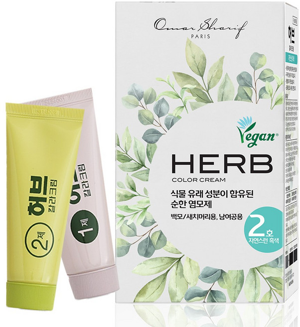 NEW 동성 허브스피디 오마샤리프 허브칼라크림 자연스런흑색 2호, 자연블랙, 1개