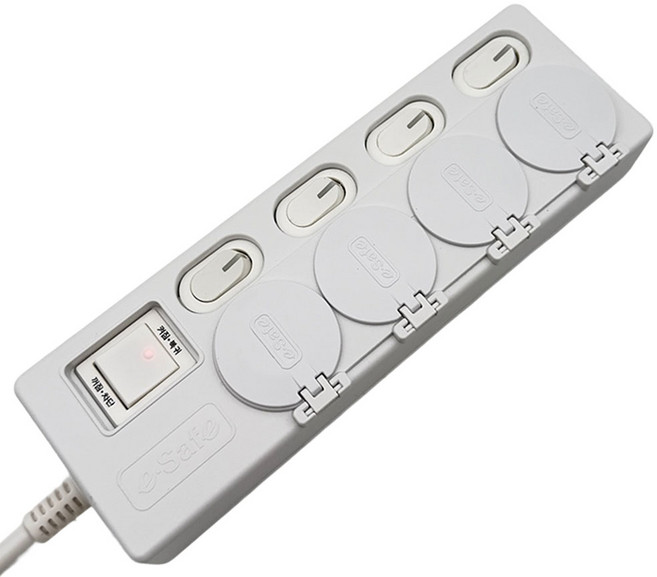 루가르 안전커버 멀티탭 4구 절전형 과부하차단, 안전커버 2.5M, 1개, 안전커버 4구, 2.5m