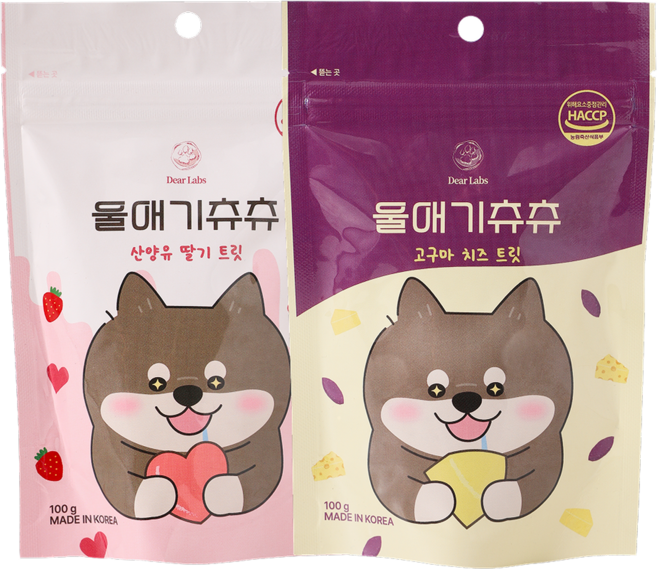 디어랩스 울애기츄츄 저알러지 노즈워크 트릿 강아지노즈워크간식 강아지훈련용 져키간식 노령견 저칼로리간식, 4개, 100g, 산양유딸기