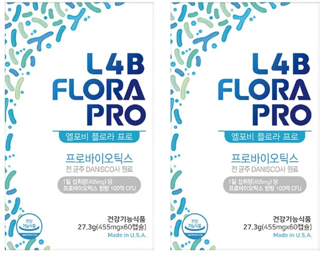 NEW) 엘포비플로라 프로 pro 유산균 신바이오틱스 다니스코 균주 100억 CFU 보장 (정품) 냉장배송, 2개, 60정 - 쿠팡