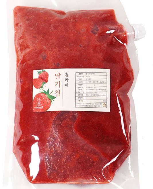 딸기폭탄 수제 딸기청 대용량 홈카페 허밍테이블 (국내산), 2kg, 1개, 1개입
