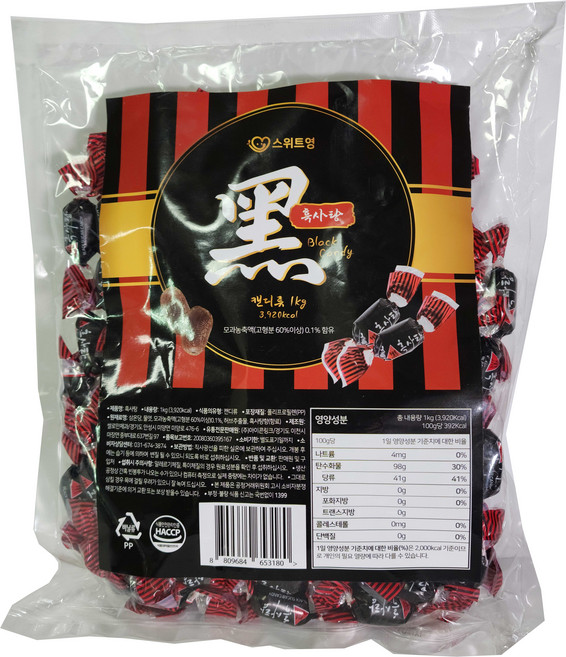 스위트영 흑사탕, 1kg, 1개