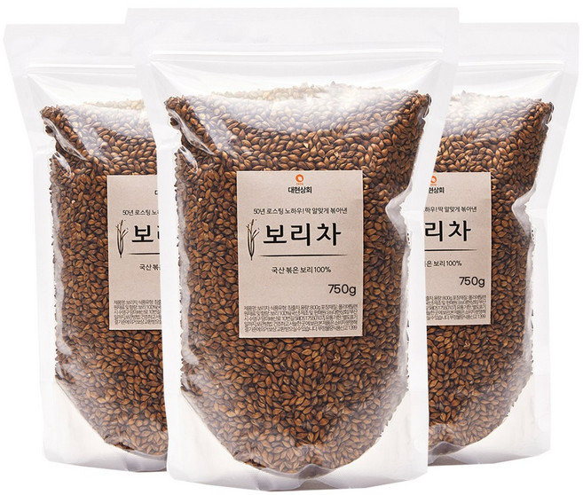 50년전통대현상회 국산 직접 볶은 수제 보리차, 750g, 3개, 1개입