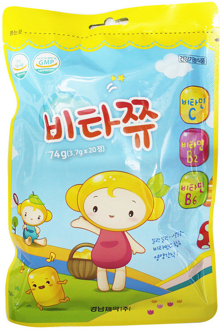 경남 비타쮸 20정 어린이 비타민C 함유 영양간식, 1개, 74g