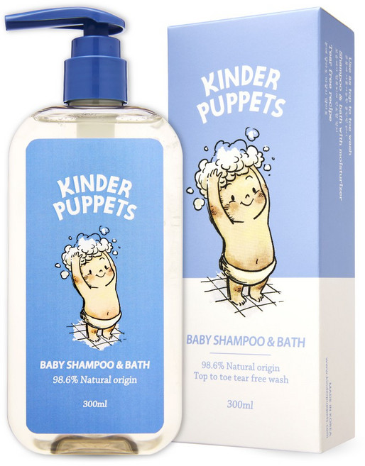 킨더퍼페츠 베이비 샴푸 앤 바스 올인원 워시, 300ml, 1개