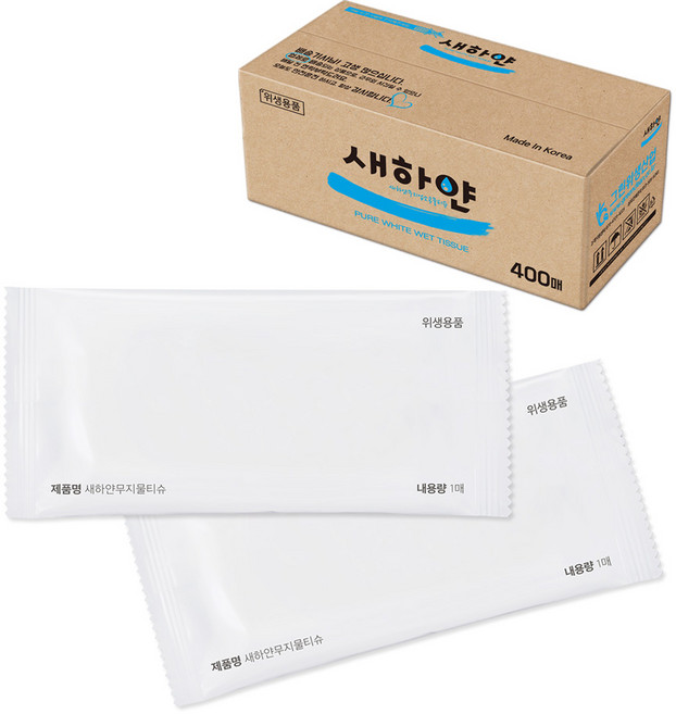 그린위생산업 심플한 '무지' 1매용 업소용물티슈 물티슈, 1매, 400개